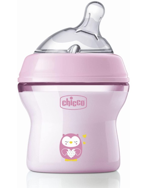 CHICCO NATURAL FEELING - BIBERON ANTICOLICA FLUSSO LENTO 0+ MESI 150 ML , Girl